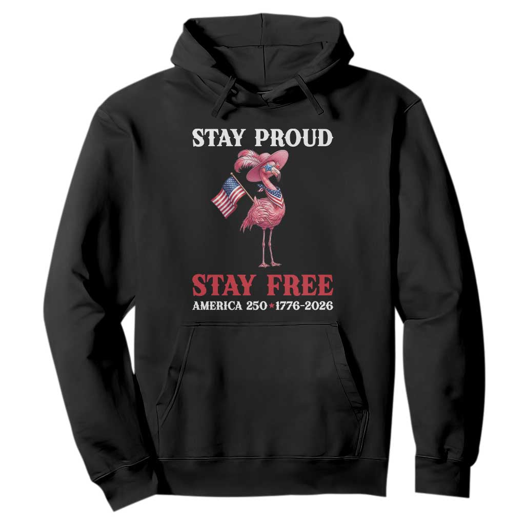 250 Years Anniversary Hoodie Flamingo 4Th Of July Patriotic USA Independence Flamerica
