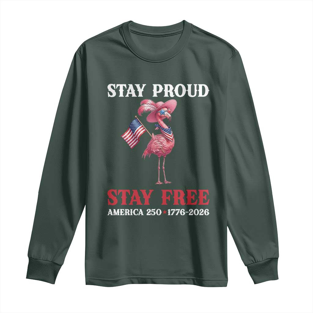250 Years Anniversary Long Sleeve Shirt Flamingo 4Th Of July Patriotic USA Independence Flamerica