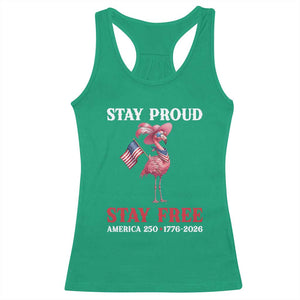 250 Years Anniversary Racerback Tank Top Flamingo 4Th Of July Patriotic USA Independence Flamerica