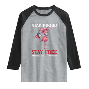 250 Years Anniversary Raglan Shirt Flamingo 4Th Of July Patriotic USA Independence Flamerica TS14 Heather Gray Black Print Your Wear