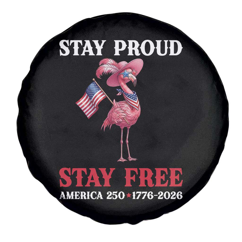 250 Years Anniversary Spare Tire Cover Flamingo 4Th Of July Patriotic USA Independence Flamerica