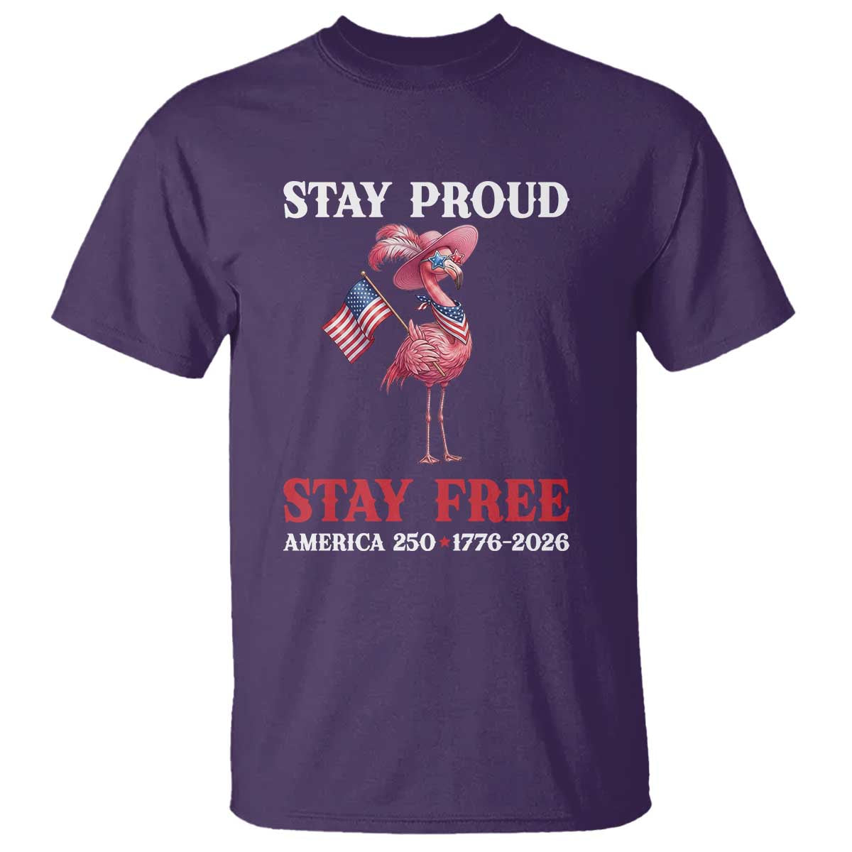 250 Years Anniversary T Shirt Flamingo 4Th Of July Patriotic USA Independence Flamerica TS14 Purple Print Your Wear