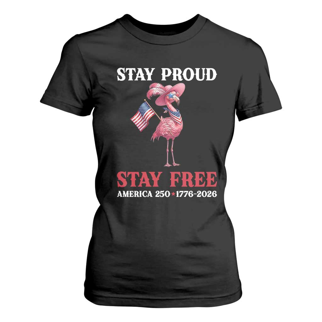 250 Years Anniversary T Shirt For Women Flamingo 4Th Of July Patriotic USA Independence Flamerica TS14 Black Print Your Wear
