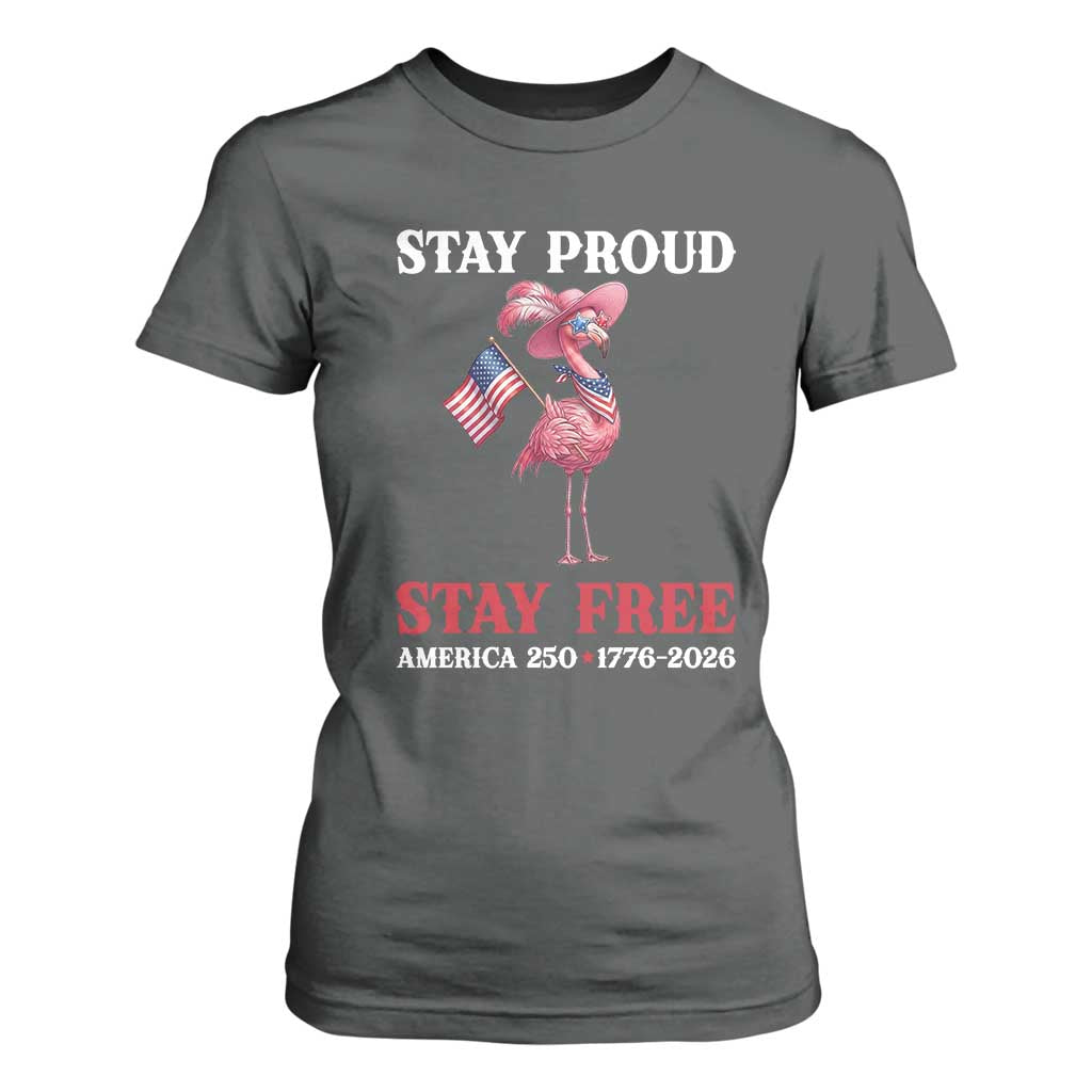 250 Years Anniversary T Shirt For Women Flamingo 4Th Of July Patriotic USA Independence Flamerica