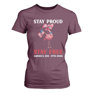 250 Years Anniversary T Shirt For Women Flamingo 4Th Of July Patriotic USA Independence Flamerica