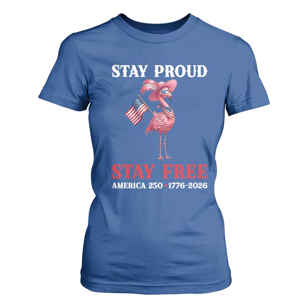 250 Years Anniversary T Shirt For Women Flamingo 4Th Of July Patriotic USA Independence Flamerica