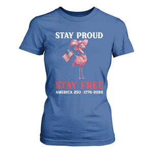 250 Years Anniversary T Shirt For Women Flamingo 4Th Of July Patriotic USA Independence Flamerica