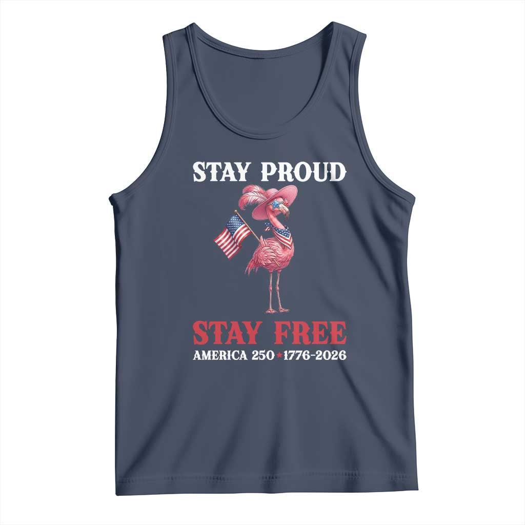 250 Years Anniversary Tank Top Flamingo 4Th Of July Patriotic USA Independence Flamerica TS14 Navy Print Your Wear