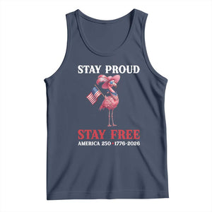 250 Years Anniversary Tank Top Flamingo 4Th Of July Patriotic USA Independence Flamerica TS14 Navy Print Your Wear