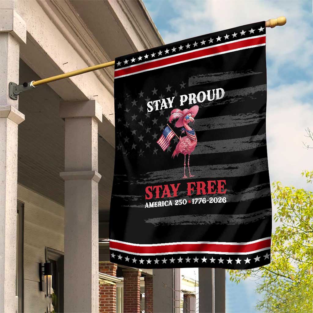 250 Years Anniversary Patriotic Garden Flag Flamingo 4Th Of July USA Independence Flamerica TS14 Distressed Black Red Print Your Wear