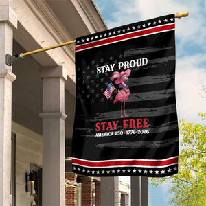 250 Years Anniversary Patriotic Garden Flag Flamingo 4Th Of July USA Independence Flamerica TS14 Distressed Black Red Print Your Wear