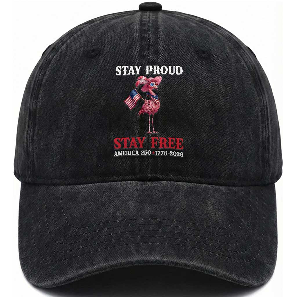 250 Years Anniversary Washed Cotton Baseball Cap Flamingo 4Th Of July Patriotic USA Independence Flamerica TS14 Print Your Wear