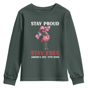 250 Years Anniversary Youth Sweatshirt Flamingo 4Th Of July Patriotic USA Independence Flamerica