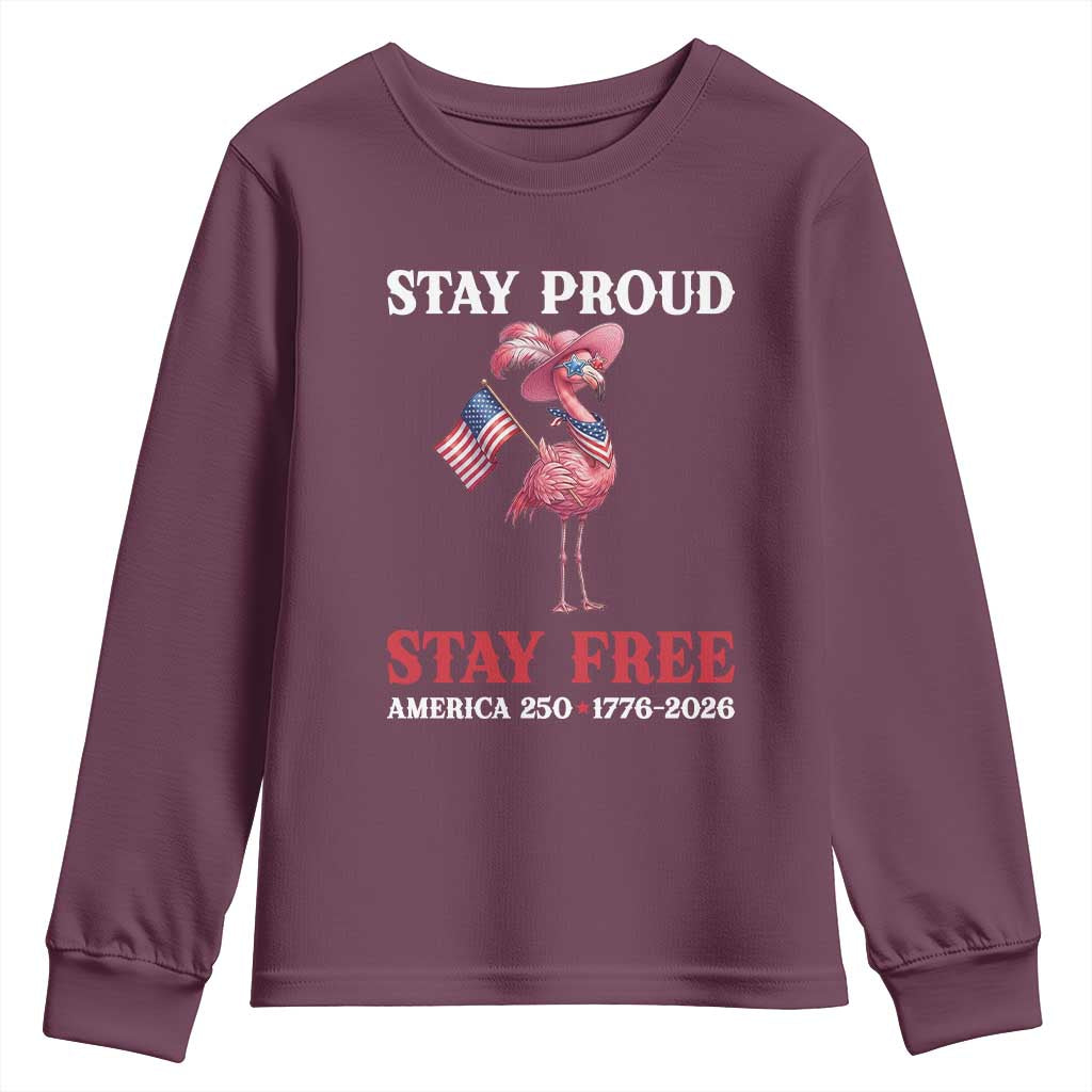 250 Years Anniversary Youth Sweatshirt Flamingo 4Th Of July Patriotic USA Independence Flamerica