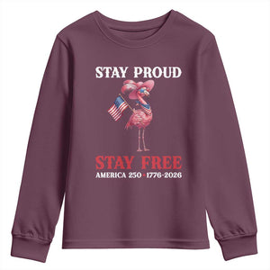 250 Years Anniversary Youth Sweatshirt Flamingo 4Th Of July Patriotic USA Independence Flamerica