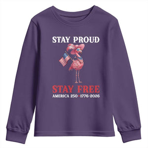 250 Years Anniversary Youth Sweatshirt Flamingo 4Th Of July Patriotic USA Independence Flamerica