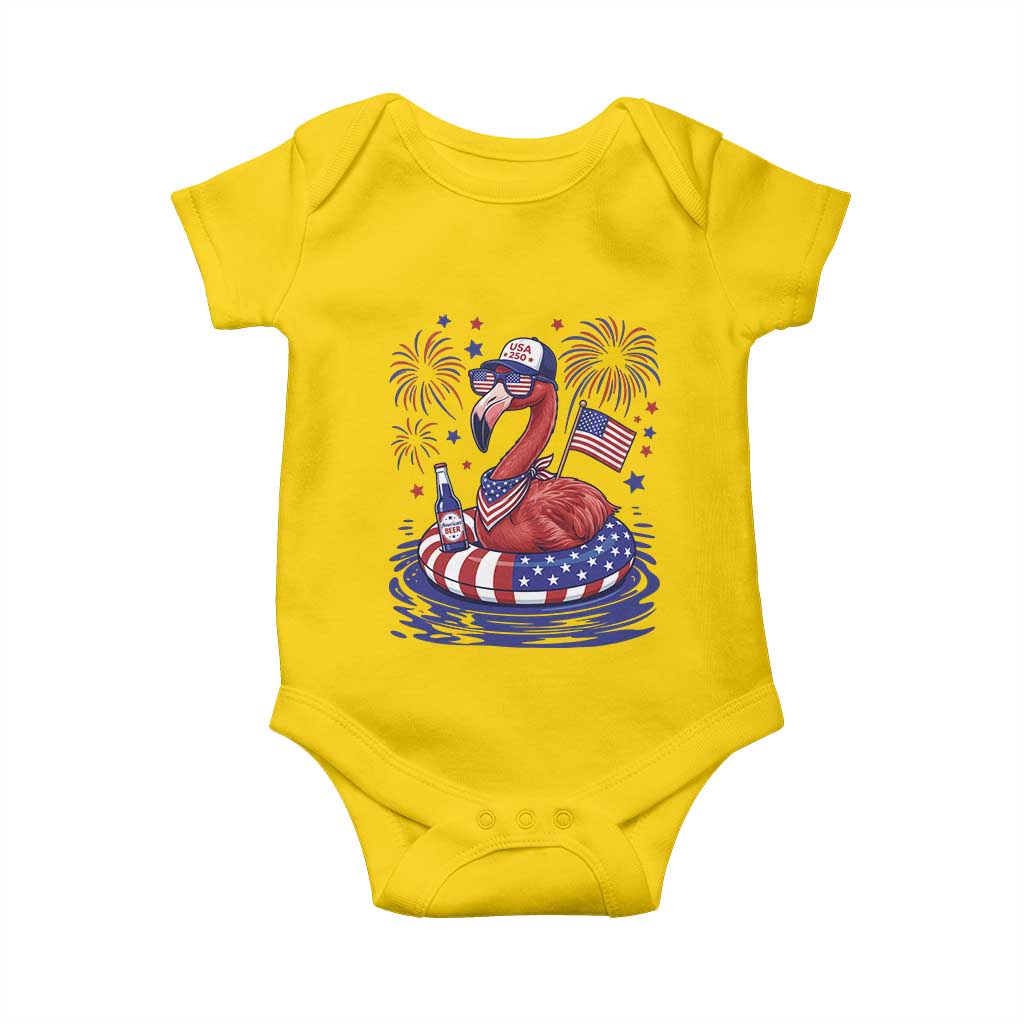 Flamingo 4Th Of July Patriotic USA American Flag Baby Onesie