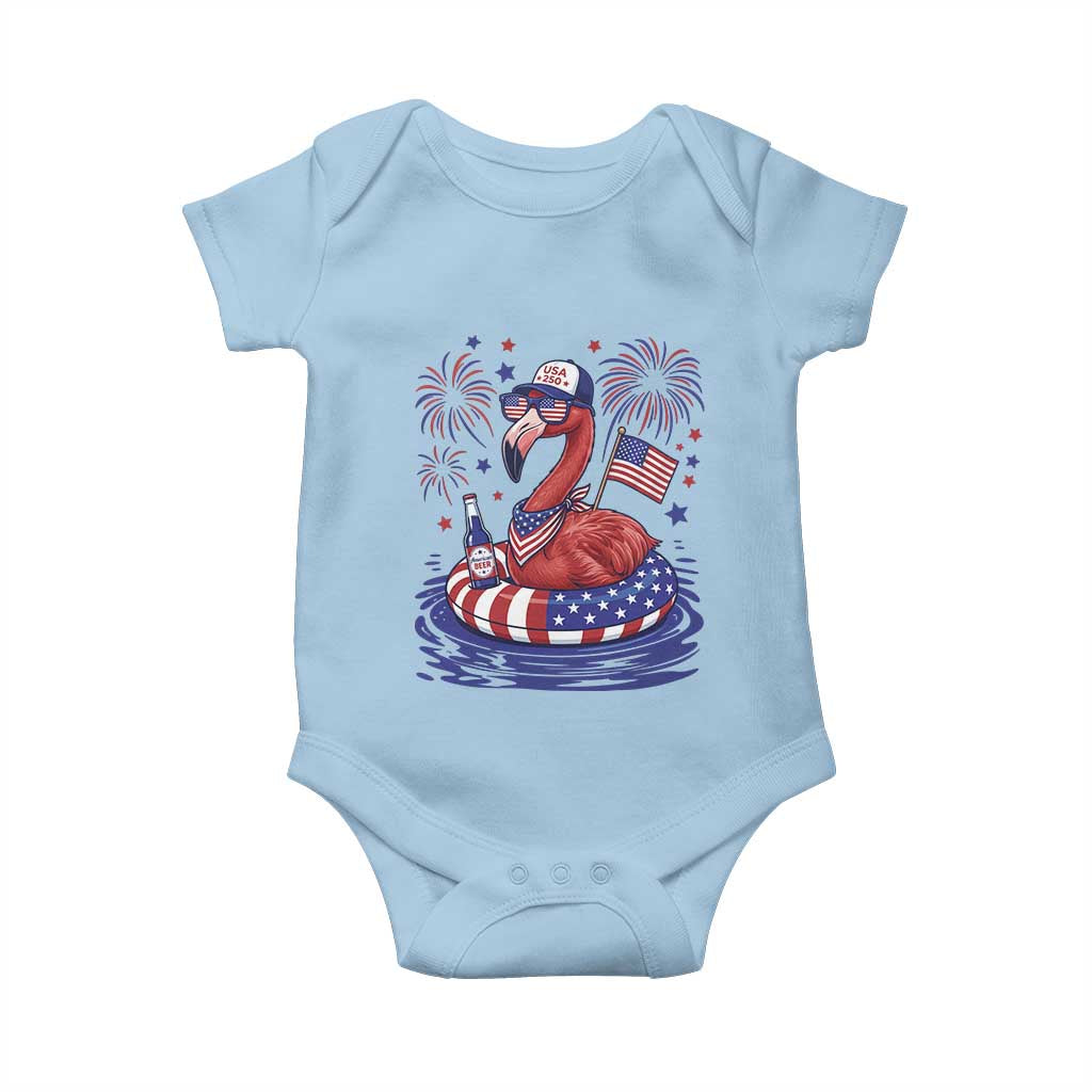 Flamingo 4Th Of July Patriotic USA American Flag Baby Onesie