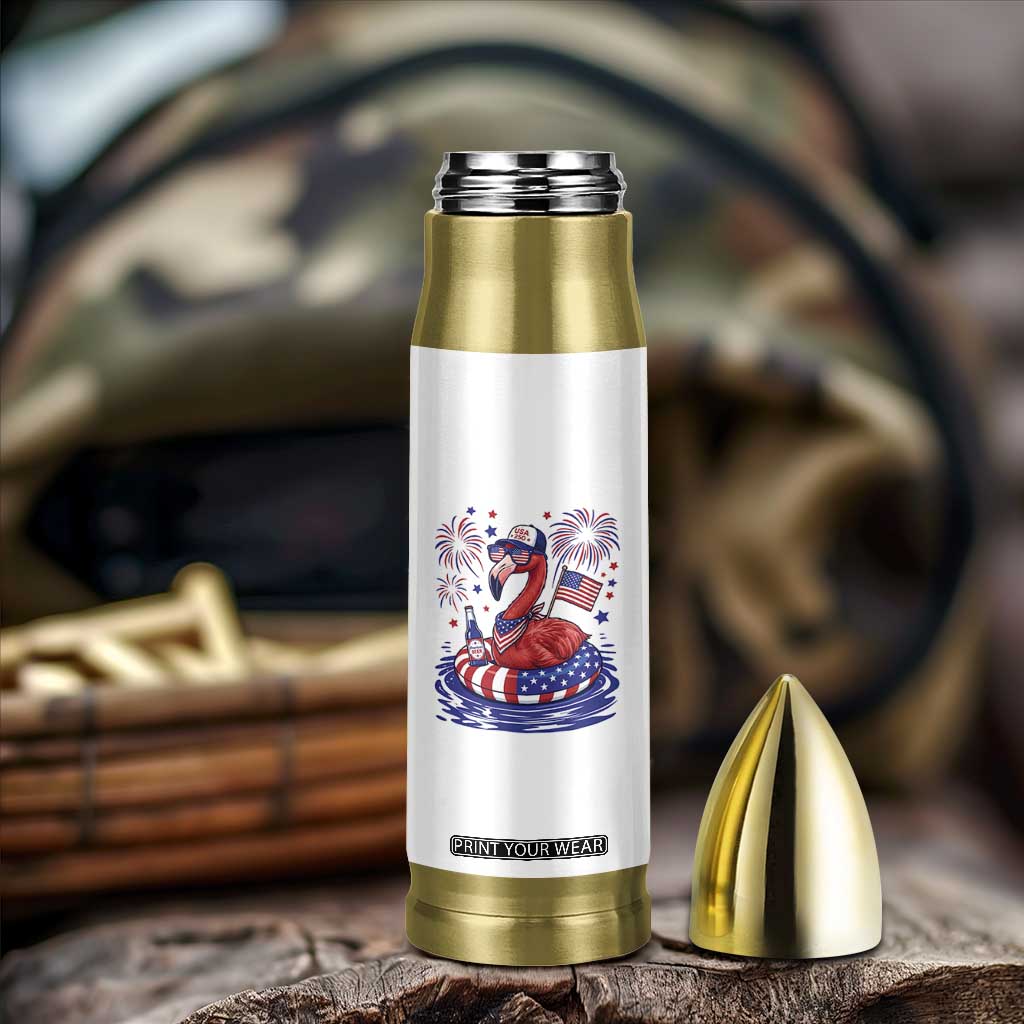 Flamingo 4Th Of July Patriotic USA American Flag Bullet Tumbler
