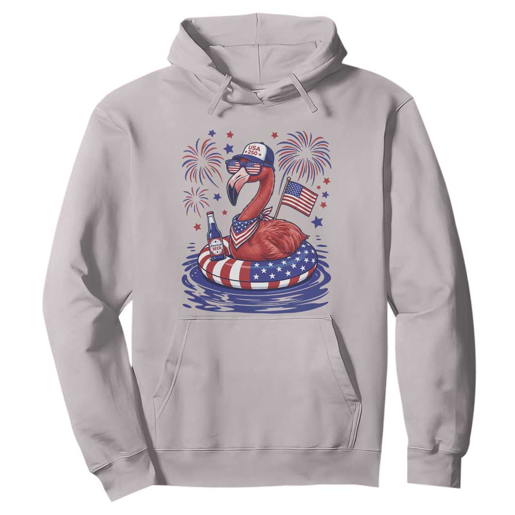 Flamingo 4Th Of July Patriotic USA American Flag Hoodie