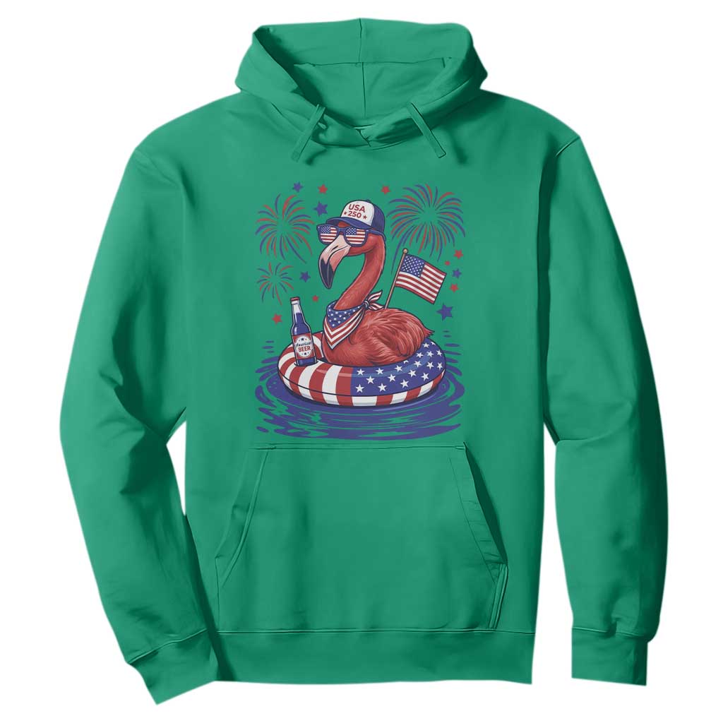 Flamingo 4Th Of July Patriotic USA American Flag Hoodie