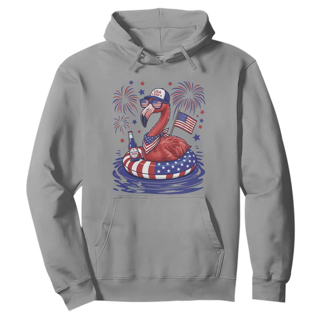 Flamingo 4Th Of July Patriotic USA American Flag Hoodie