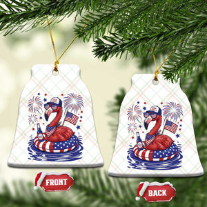 Flamingo 4Th Of July Patriotic USA American Flag Ceramic Ornament TS14 Print Your Wear