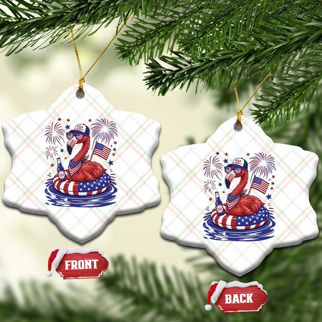 Flamingo 4Th Of July Patriotic USA American Flag Ceramic Ornament TS14 Print Your Wear