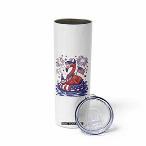 Flamingo 4Th Of July Patriotic USA American Flag Skinny Tumbler