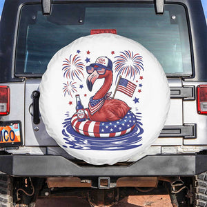Flamingo 4Th Of July Patriotic USA American Flag Spare Tire Cover TS14 No hole White Print Your Wear