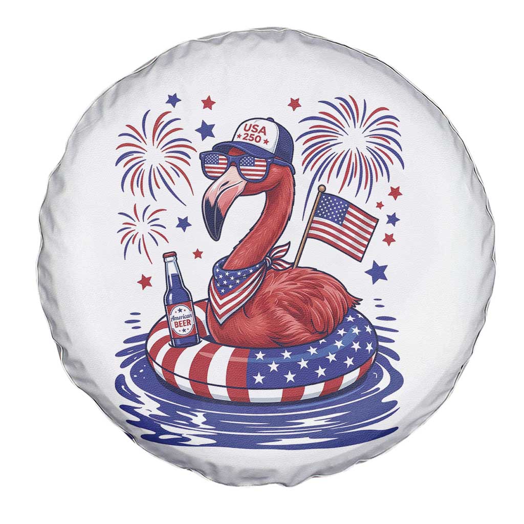 Flamingo 4Th Of July Patriotic USA American Flag Spare Tire Cover TS14 Print Your Wear