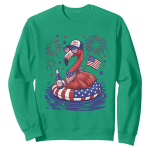 Flamingo 4Th Of July Patriotic USA American Flag Sweatshirt