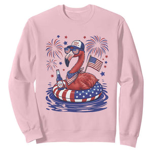 Flamingo 4Th Of July Patriotic USA American Flag Sweatshirt