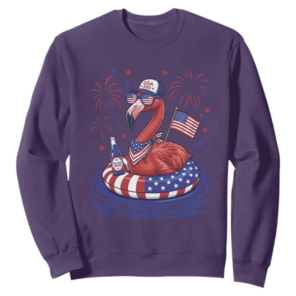 Flamingo 4Th Of July Patriotic USA American Flag Sweatshirt