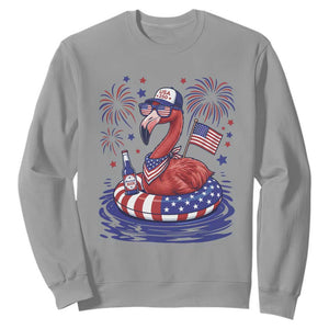 Flamingo 4Th Of July Patriotic USA American Flag Sweatshirt