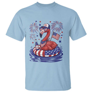 Flamingo 4Th Of July Patriotic USA American Flag T Shirt
