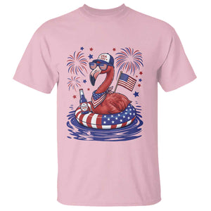 Flamingo 4Th Of July Patriotic USA American Flag T Shirt