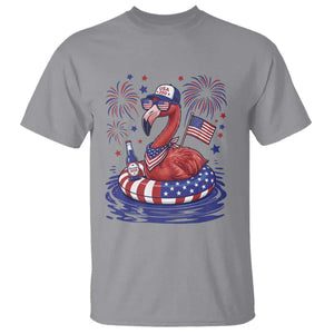 Flamingo 4Th Of July Patriotic USA American Flag T Shirt