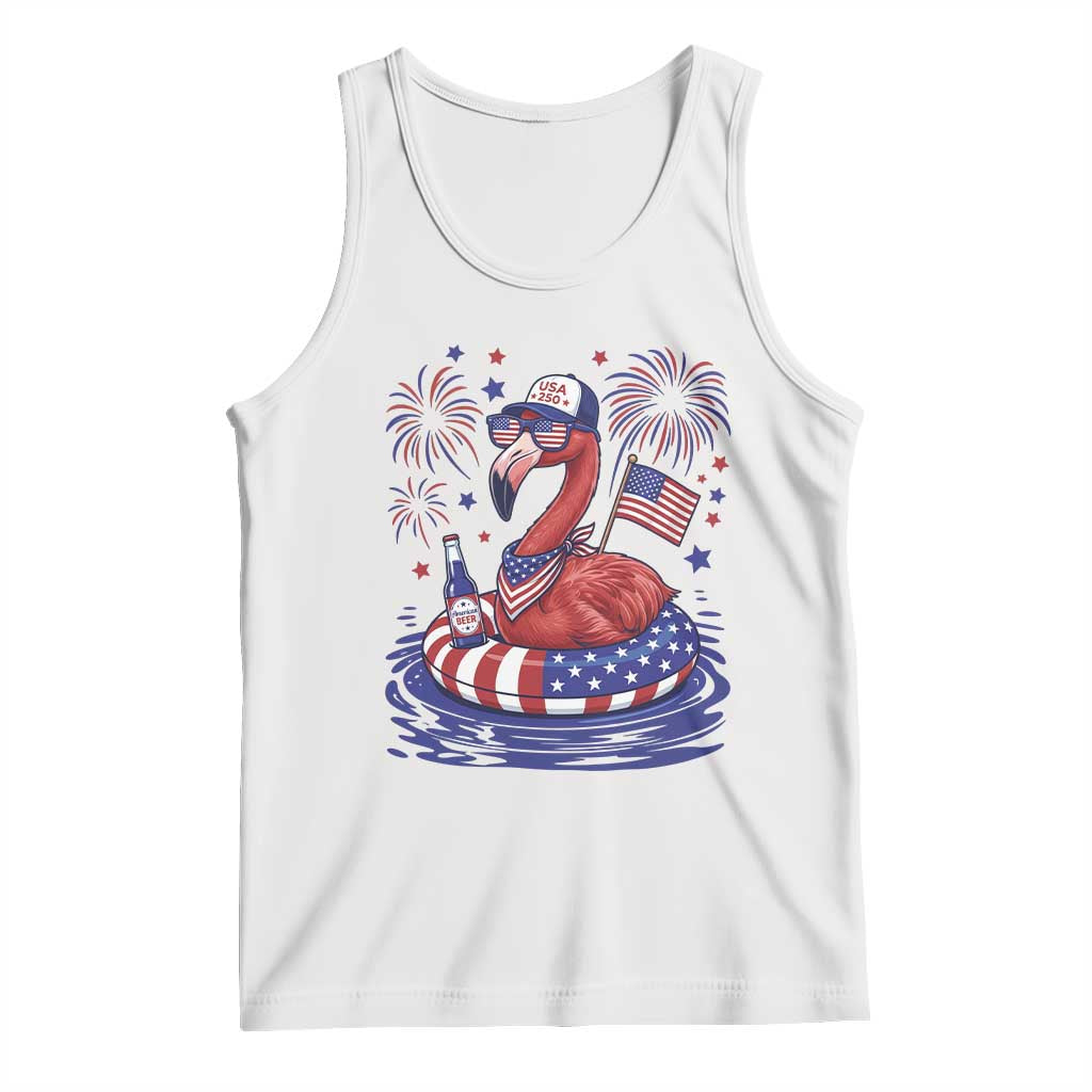 Flamingo 4Th Of July Patriotic USA American Flag Tank Top TS14 White Print Your Wear