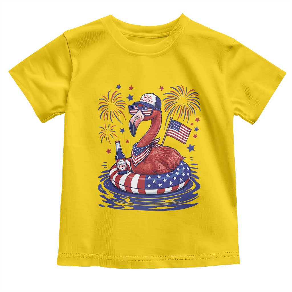 Flamingo 4Th Of July Patriotic USA American Flag Toddler T Shirt