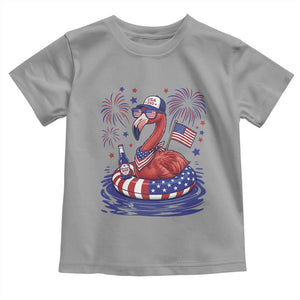 Flamingo 4Th Of July Patriotic USA American Flag Toddler T Shirt