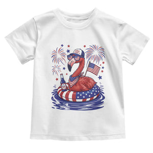 Flamingo 4Th Of July Patriotic USA American Flag Toddler T Shirt