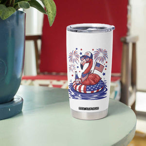 Flamingo 4Th Of July Patriotic USA American Flag Tumbler Cup