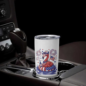 Flamingo 4Th Of July Patriotic USA American Flag Tumbler Cup