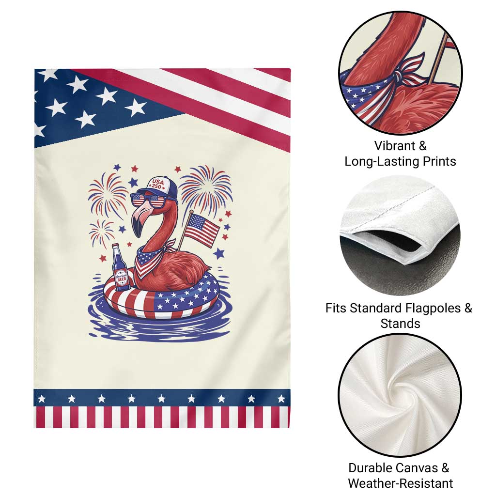 Flamingo 4Th Of July USA American Flag Patriotic Garden Flag