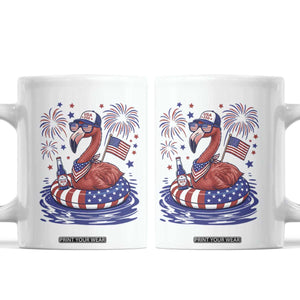 Flamingo 4Th Of July Patriotic USA American Flag Coffee Mug