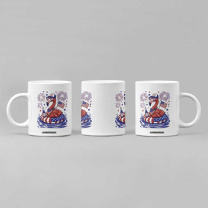 Flamingo 4Th Of July Patriotic USA American Flag Coffee Mug