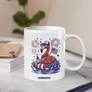 Flamingo 4Th Of July Patriotic USA American Flag Coffee Mug