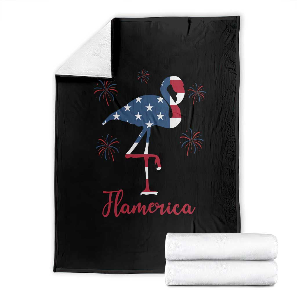 Flamingo 4Th Of July Patriotic USA Independence Flamerica Throw Blanket TS14 Black Print Your Wear