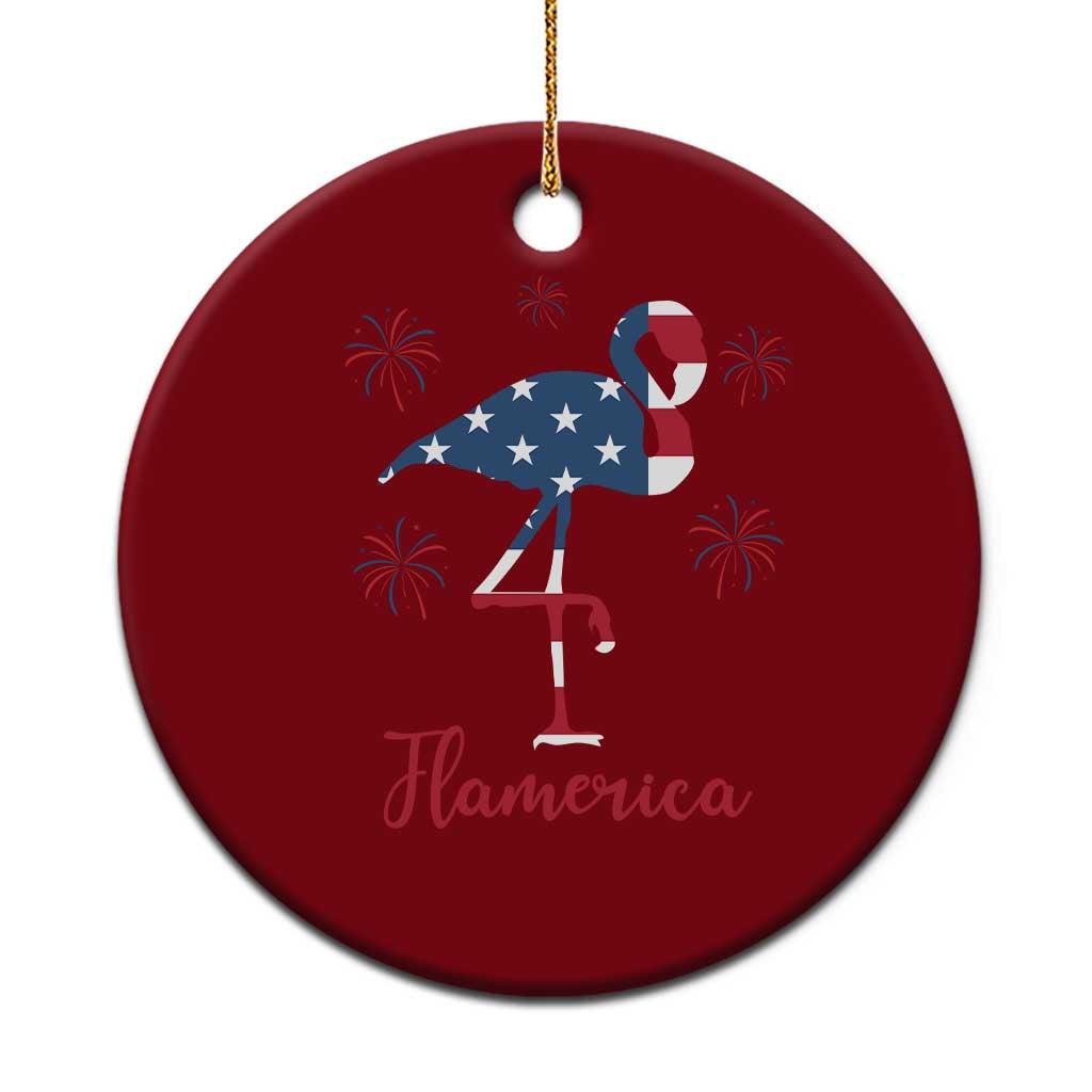 Flamingo 4Th Of July Patriotic USA Independence Flamerica Ceramic Ornament TS14 1pc Red Print Your Wear